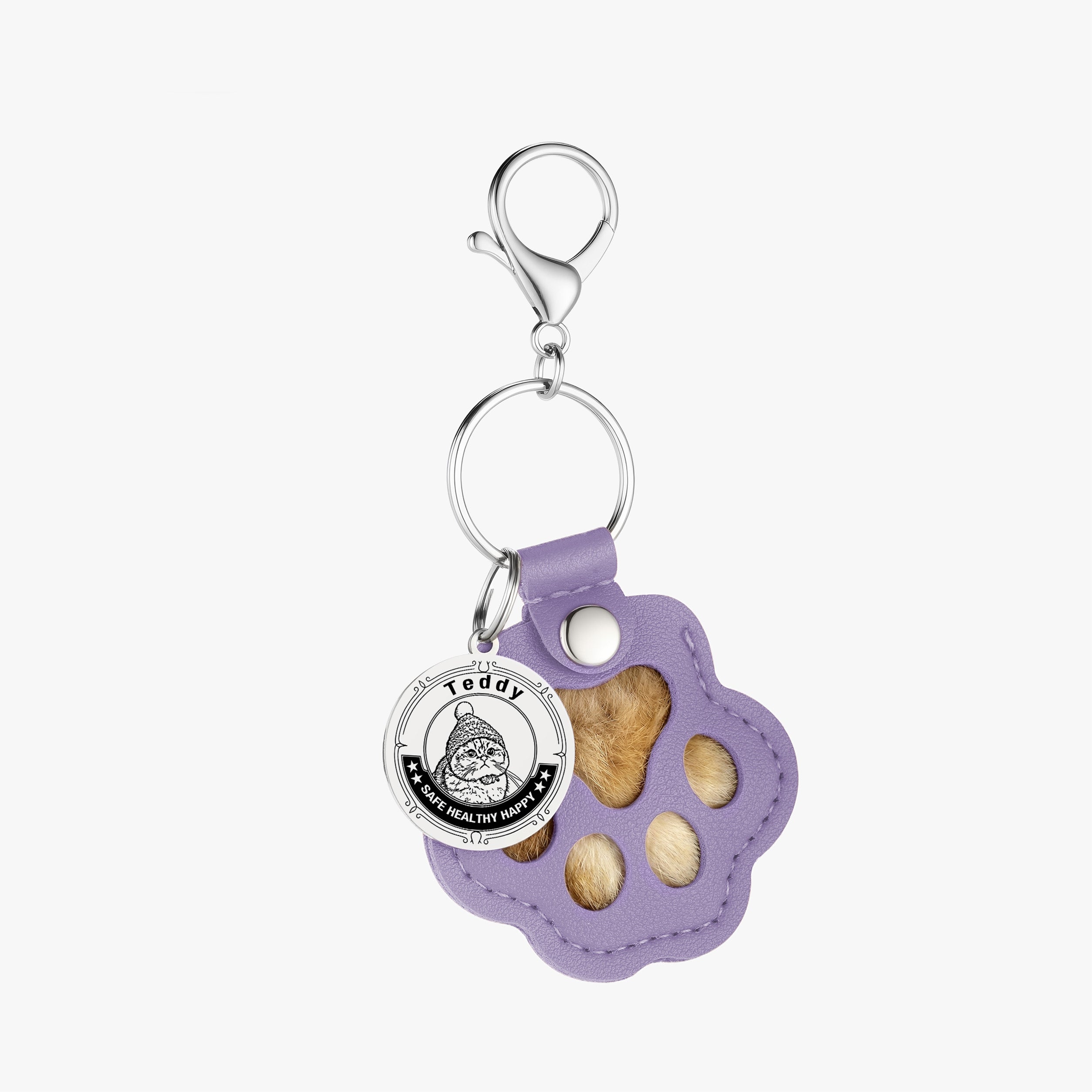 Custom Pet Portrait Hair Keepsake Keychain