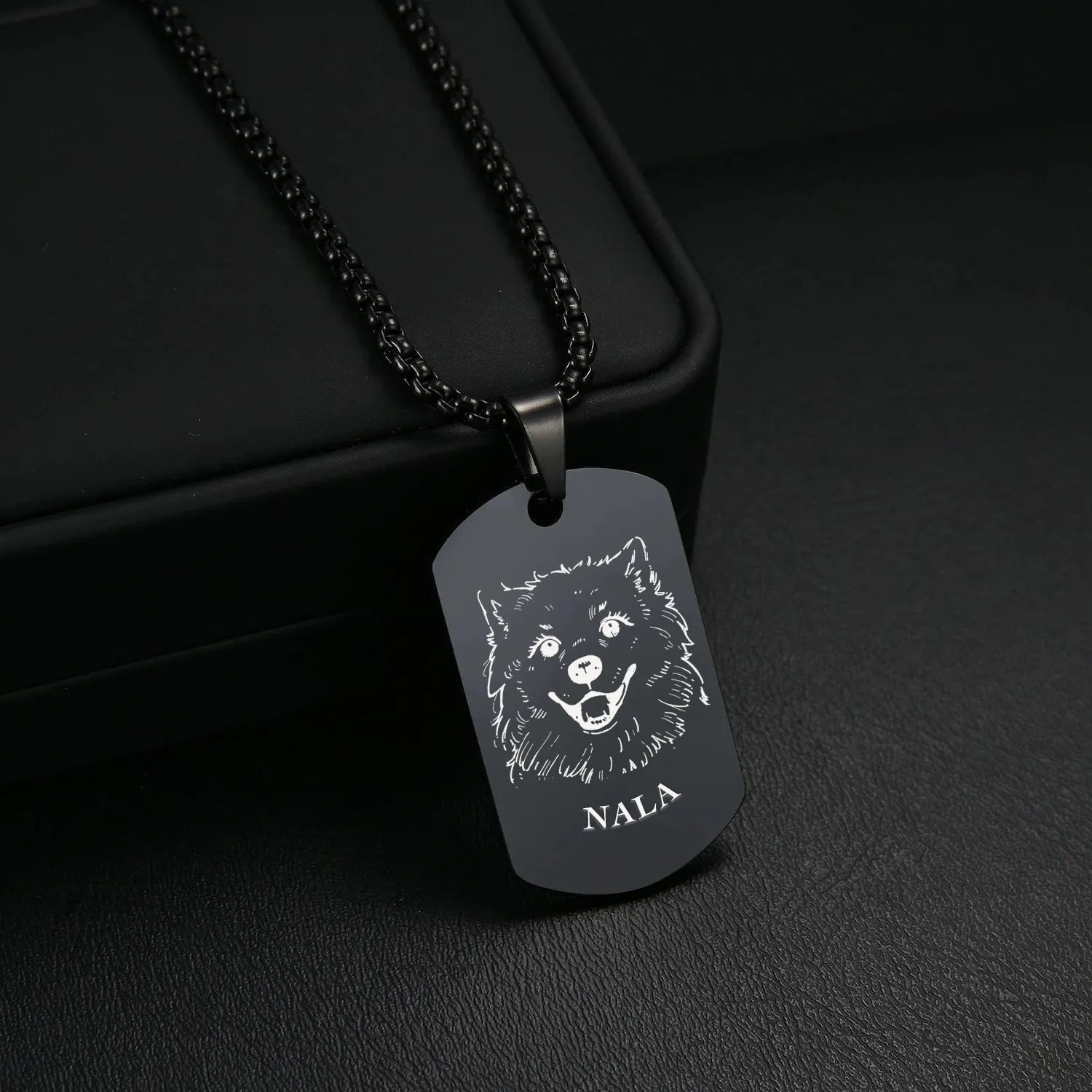 Collier avec plaque militaire pour animaux de compagnie