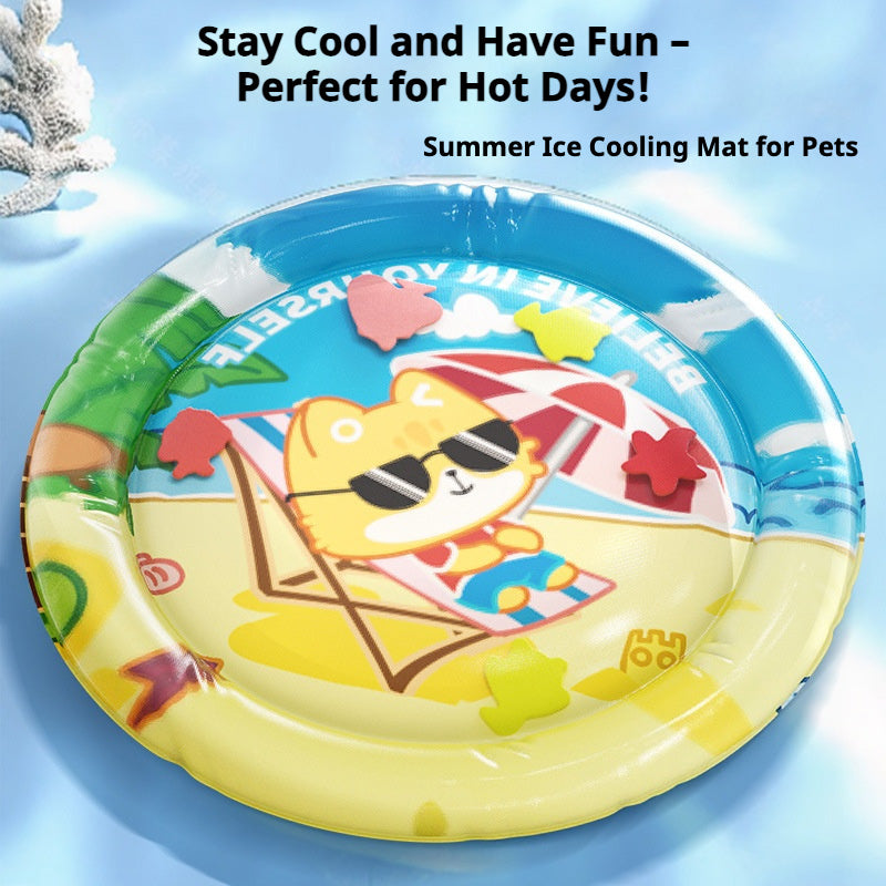 Water-Filled Pet Cooling Mat with Built-in Toys