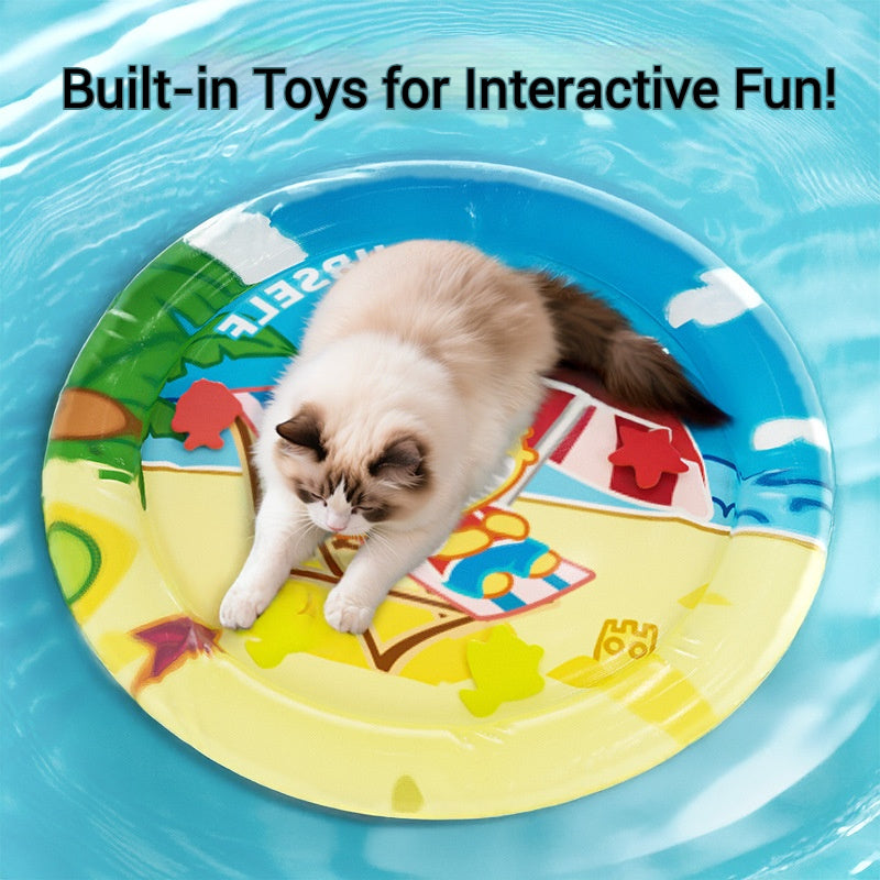 Water-Filled Pet Cooling Mat with Built-in Toys