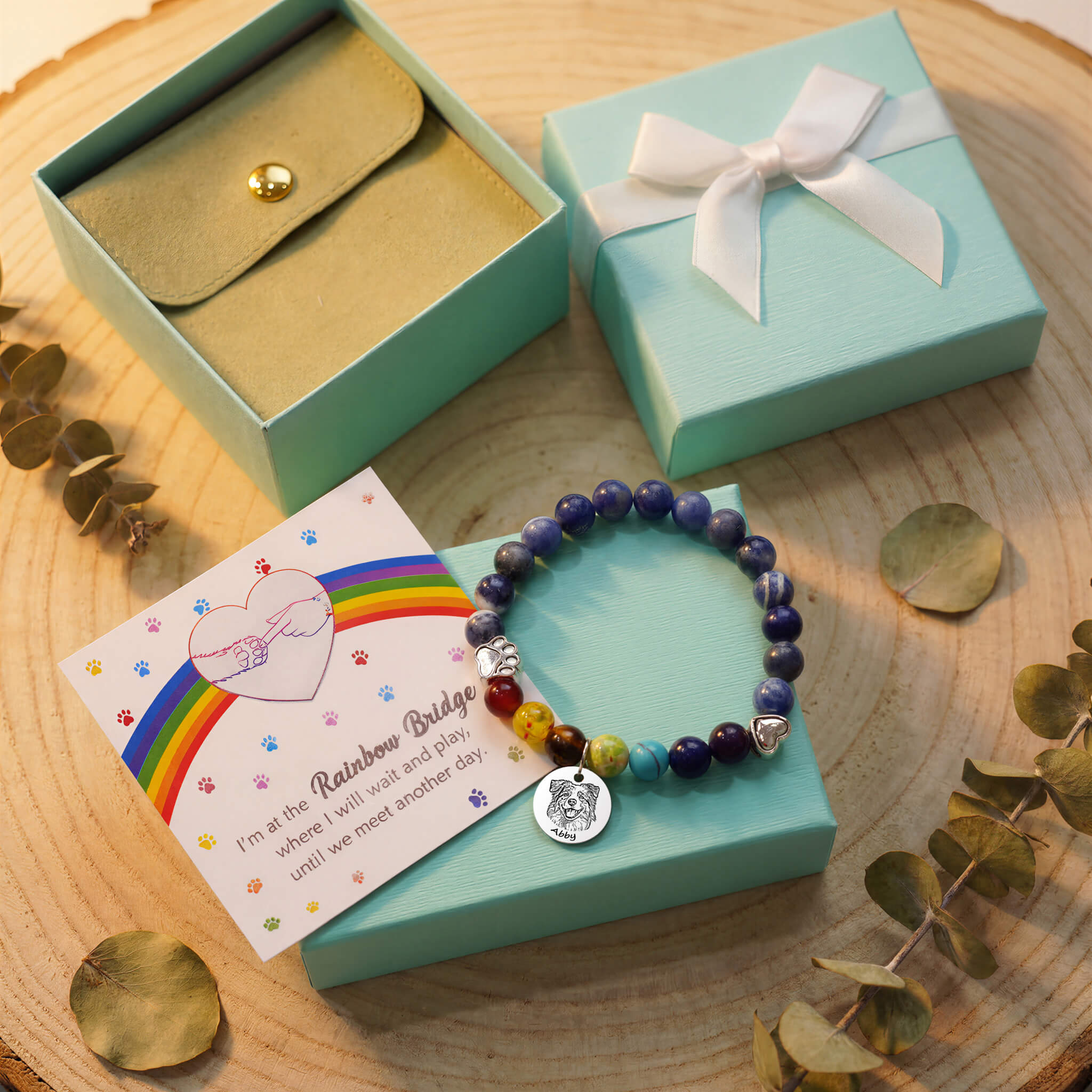 Custom Pet Portrait Rainbow Bridge Bracelet – A Gentle Way to Remember Your Pet 🐾