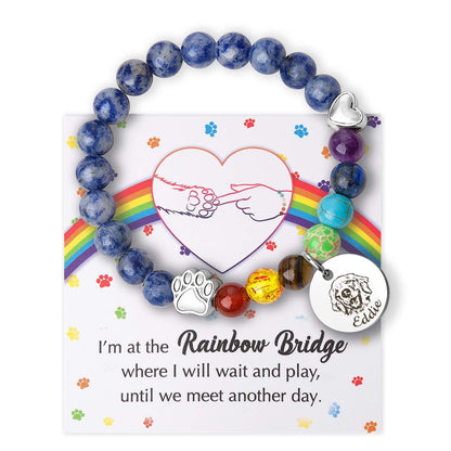 Pet Portrait Memorial Gift - Custom Rainbow Bridge Bracelet Pet Loss Sympathy Gift