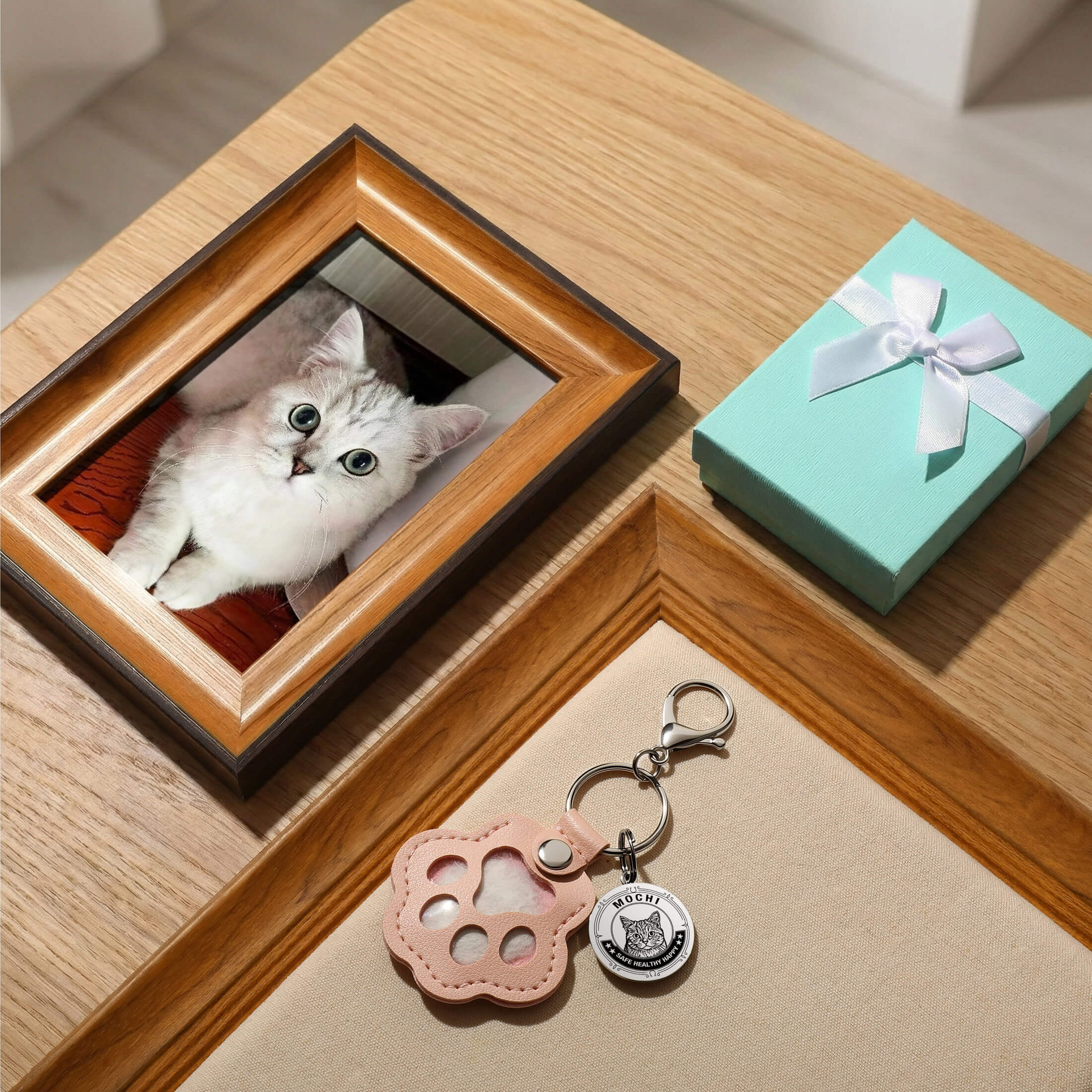 Custom Pet Portrait Hair Keepsake Keychain