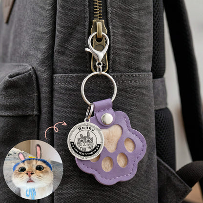 Custom Pet Portrait Hair Keepsake Keychain