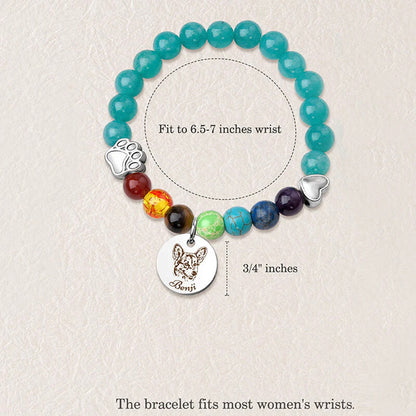 Pet Portrait Memorial Gift - Custom Rainbow Bridge Bracelet Pet Loss Sympathy Gift