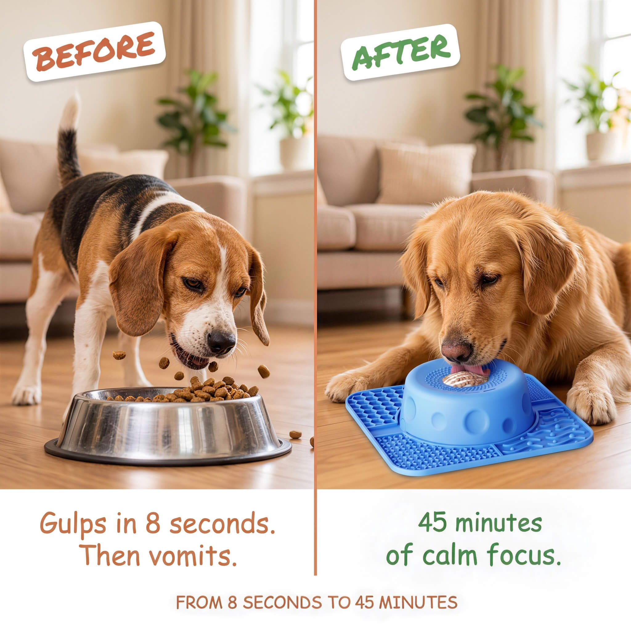 Anxiety-Relief Pet Lick Mat and Slow Feeder Bowl