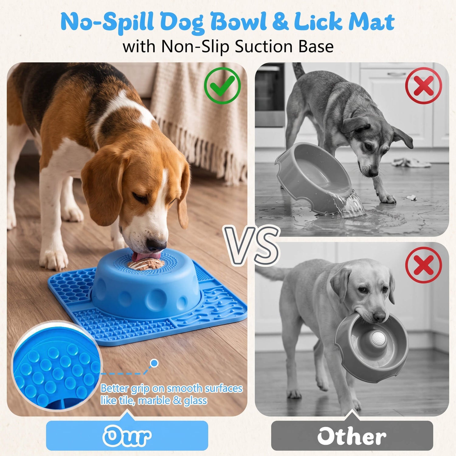 Anxiety-Relief Pet Lick Mat and Slow Feeder Bowl