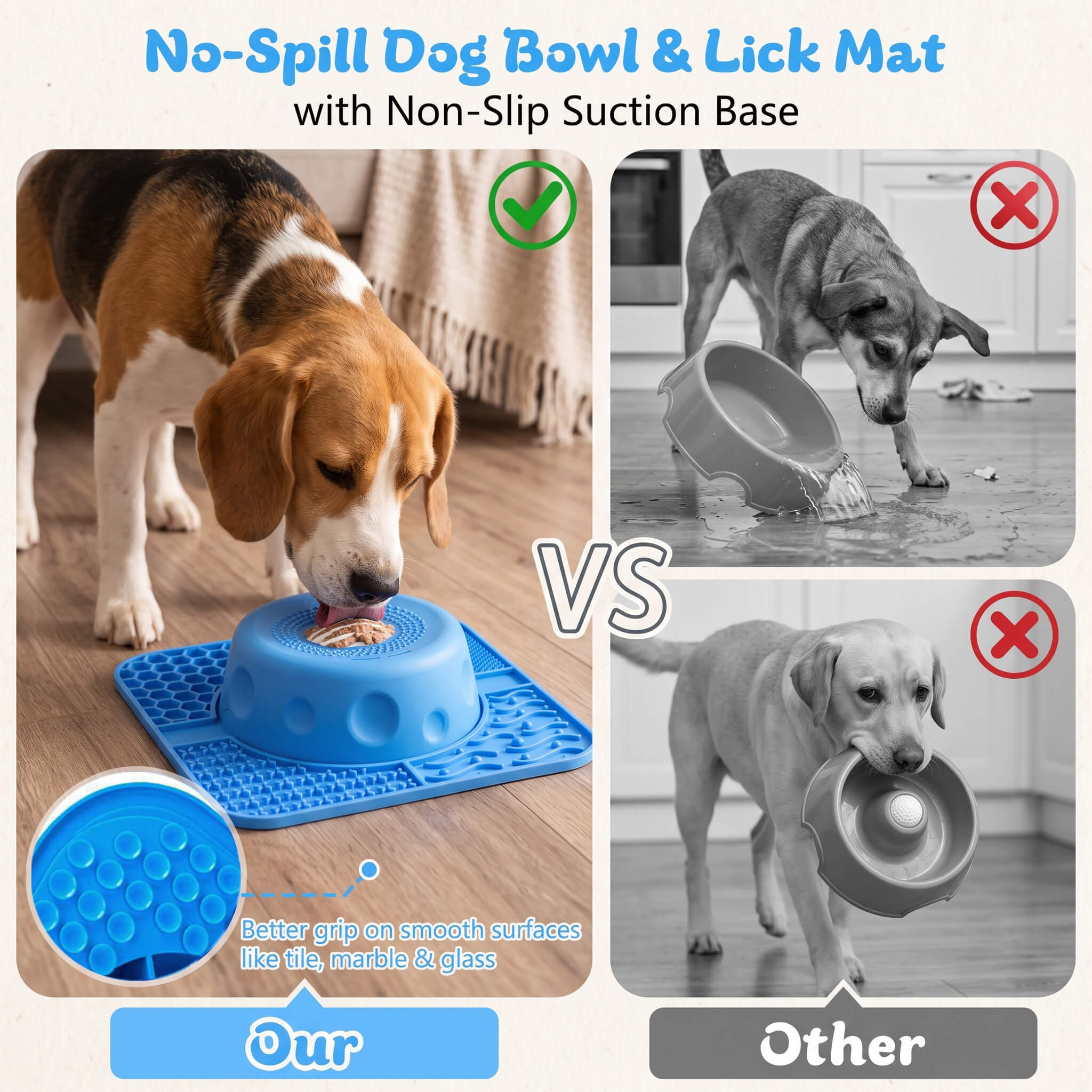 Anxiety-Relief Pet Lick Mat and Slow Feeder Bowl