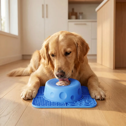 Anxiety-Relief Pet Lick Mat and Slow Feeder Bowl