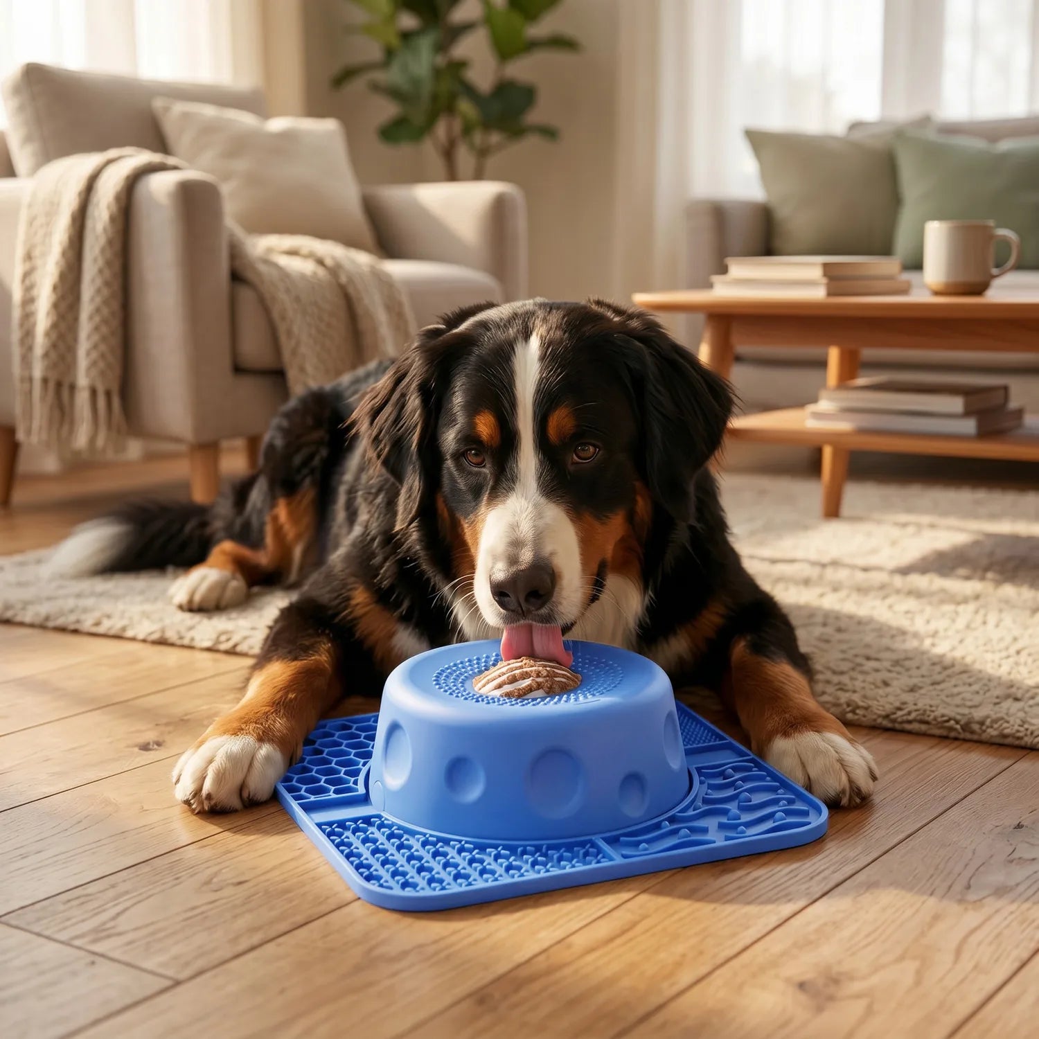 Anxiety-Relief Pet Lick Mat and Slow Feeder Bowl