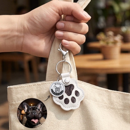 Custom Pet Portrait Hair Keepsake Keychain