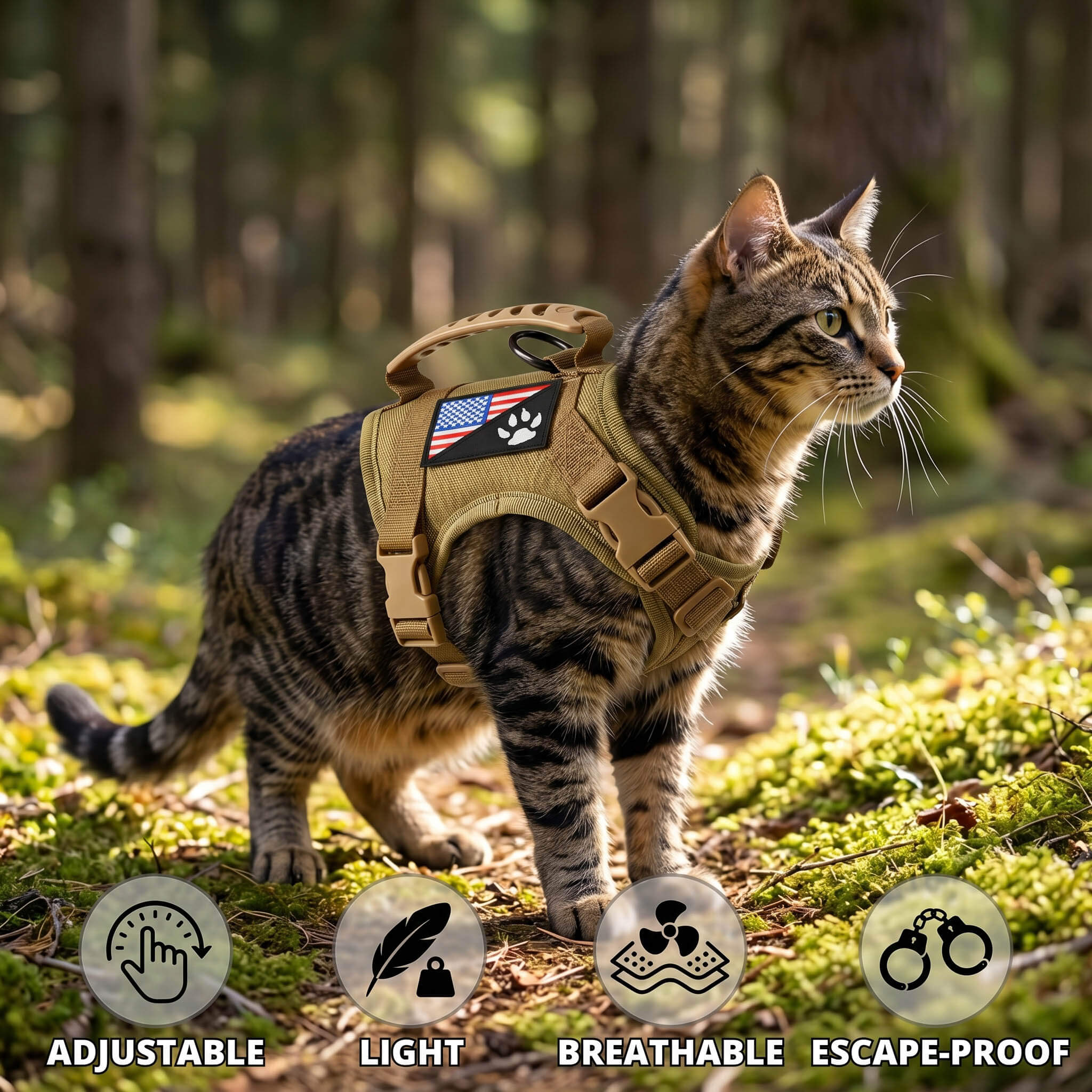 Escape-Proof Tactical Cat Harness and Leash Set