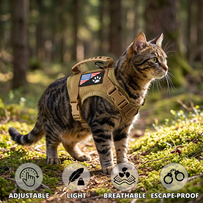 Escape-Proof Tactical Cat Harness and Leash Set