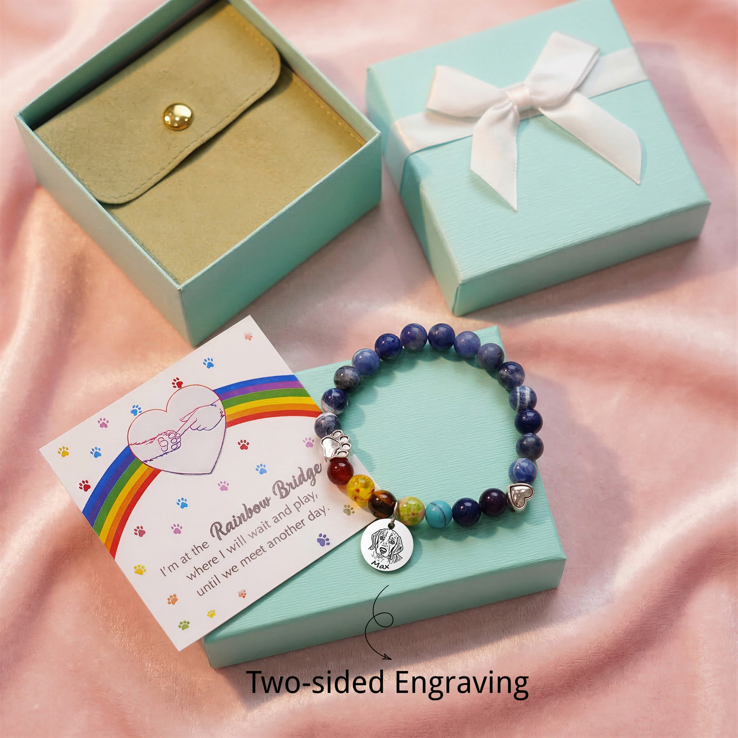 Custom Pet Portrait Rainbow Bridge Bracelet – A Gentle Way to Remember Your Pet 🐾