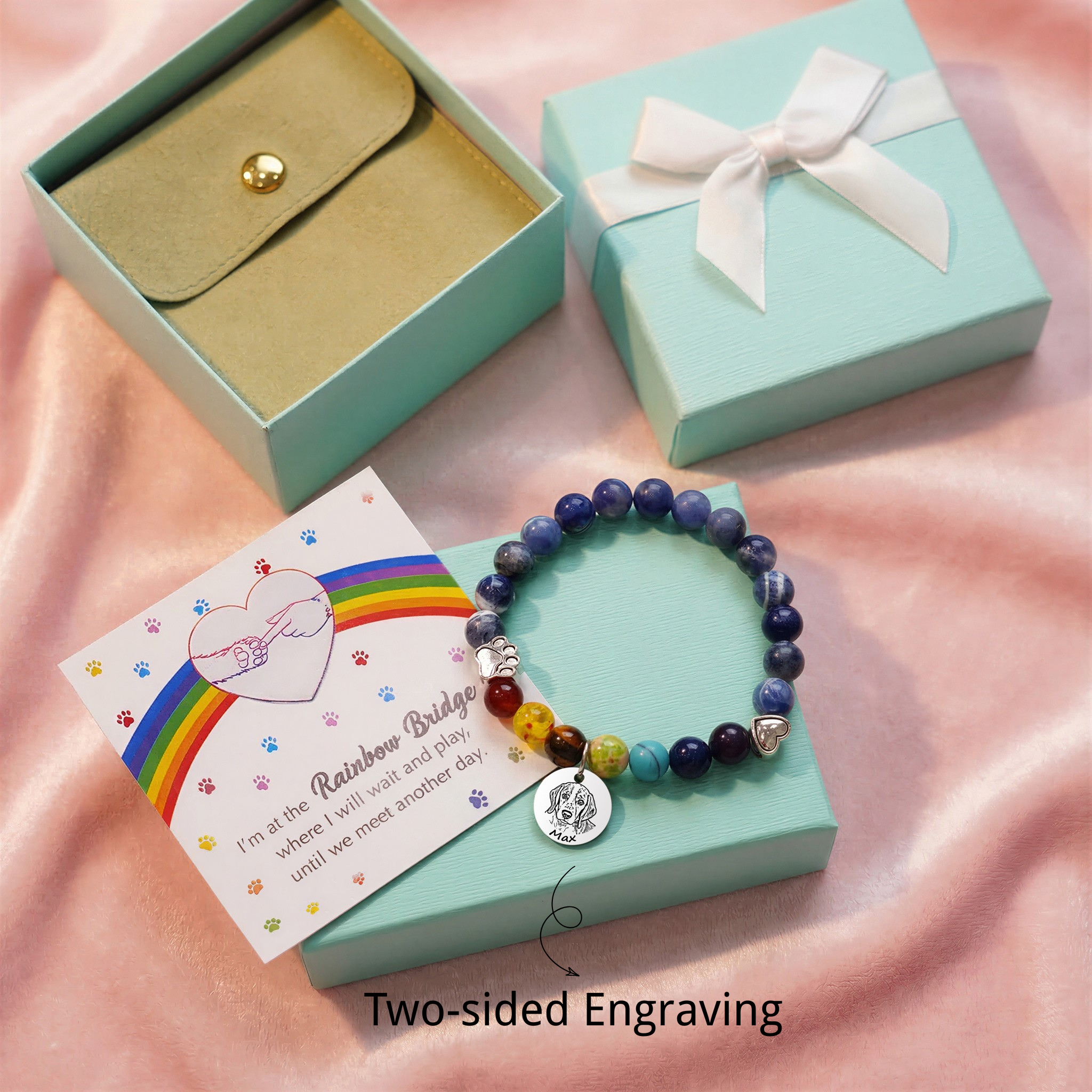 Custom Pet Portrait Rainbow Bridge Bracelet – A Gentle Way to Remember Your Pet 🐾