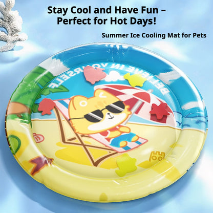 Water-Filled Pet Cooling Mat with Built-in Toys