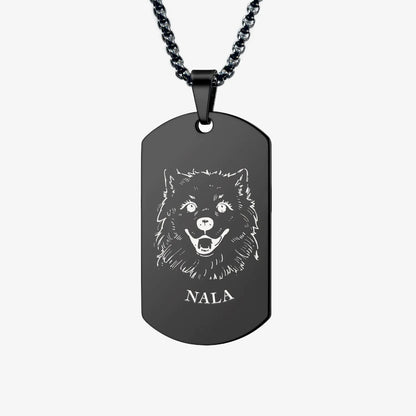 Collier avec plaque militaire pour animaux de compagnie