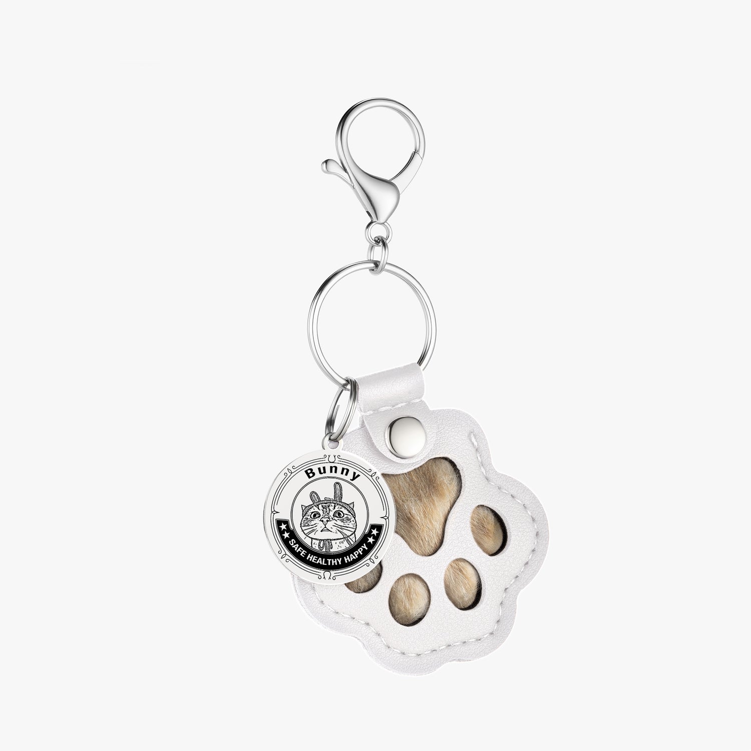 Custom Pet Portrait Hair Keepsake Keychain