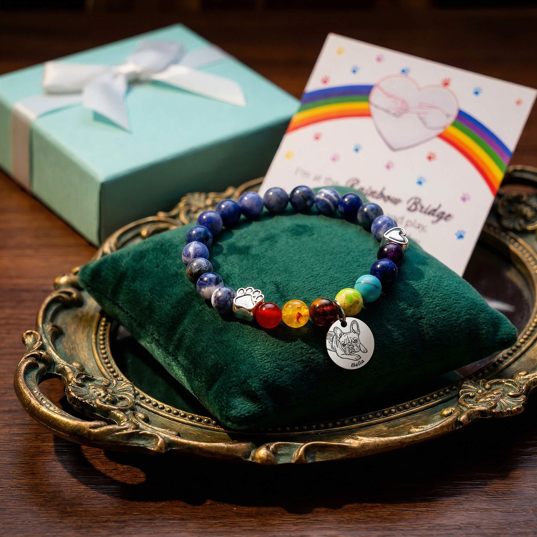 Custom Pet Portrait Rainbow Bridge Bracelet – A Gentle Way to Remember Your Pet 🐾