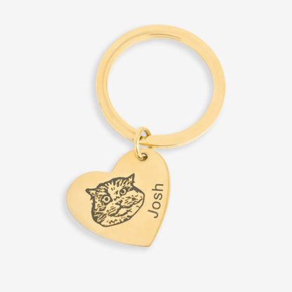 Porte-clés cœur pour animaux de compagnie